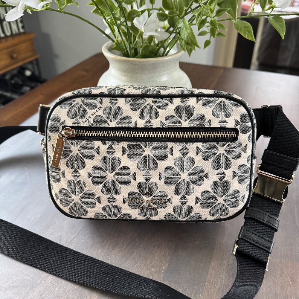 NEW Kate Spade Signature Spade Flower Belt Bag KG484 Fanny Pack Black Multi